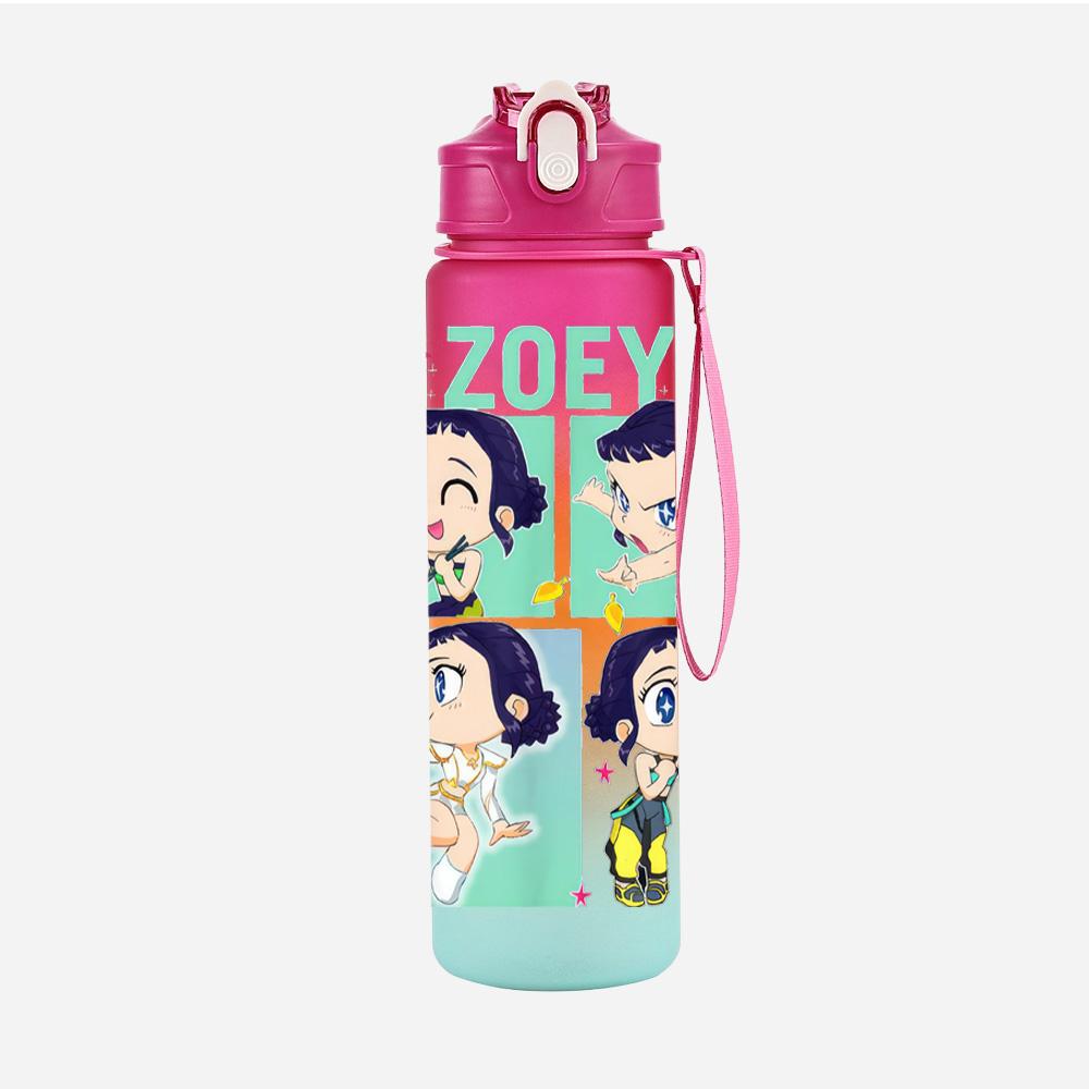 750Ml Water Bottler K-Pop Demon Hunters Printed Character Water Cup Large Capacity Outdoor Portable Rope Drinking Bottle for Boy Girl Gift