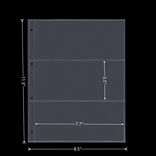 MUDOR 60-кармашковые страницы для хранения банкнот, материал ПП (ПВХ), Безкислотные, 3-кармановый держатель для банкнот, Листы-вкладыши для коллекционеров, Папки-вкладыши на 4 кольца
