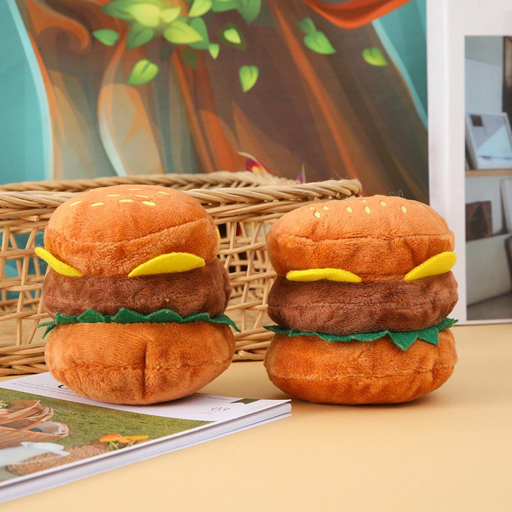 Жевательная игрушка для домашних собак для маленьких средних собак, плюшевая игрушка, гамбургер, кошка, мягкая игрушка для прорезывания зубов, агрессивная игрушка для жевания, игрушка для укуса, подарок для щенка