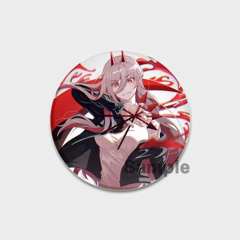 32/44/58MM Chainsaw Man Enamel Pin Brooch, Cute Anime Figure, Power Makima Lapel Pins, Backpack, T-shirt, Jewelry Accessories, Gifts