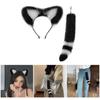 Cat Ears Headband and Faux Tail Keychain Elegant Cosplay Accessories Stylish Pendant for Handbag Backpack Decoration