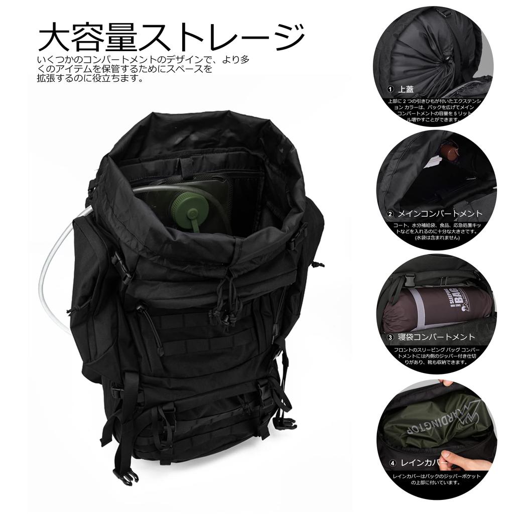 Rucksack Large Capacity Tactical Backpack Lightweight Bag Compatible Military Backpack Climbing Backpack Camping Trekking Travel [Mardingtop] 60L/70L