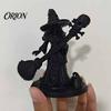 Жуткий Декор для Фотозоны Вечеринки, 3D-печатная Статуэтка Хэллоуинской Ведьмы, Черная Фигурка с Черепом и Метлой, Готические Домашние Аксессуары, Мистическая Скульптура для