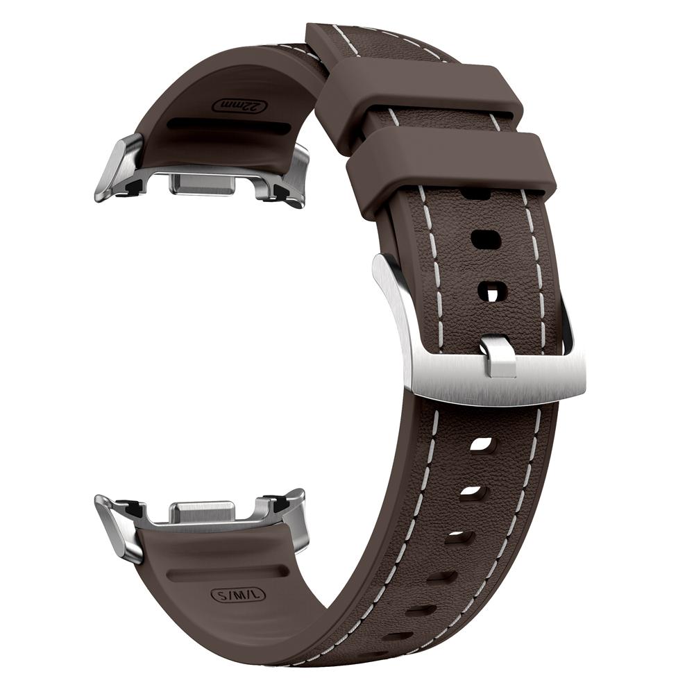 Silicone+Leather Hybrid Band For Samsung Galaxy Watch 8 Classic 46mm Sports Strap For Watch 8 44mm 40mm Bracelet Watchbands