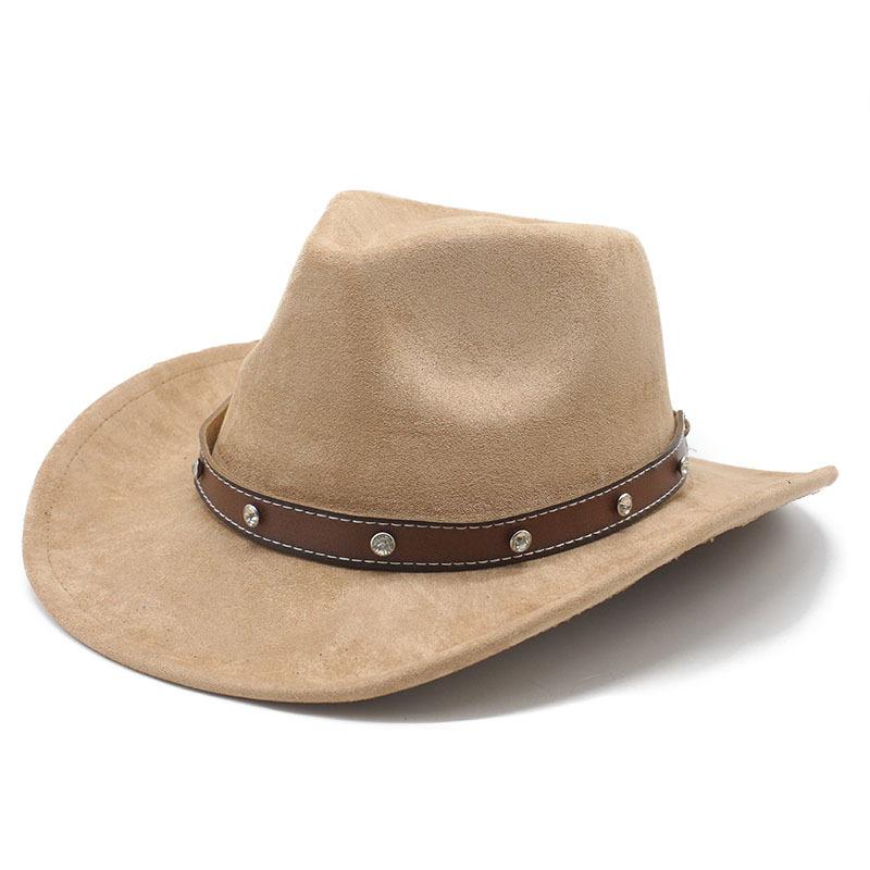 Замшевая перевернутая ковбойская шляпа Мужские и женские шляпы Мужские и женские этнические шляпы с загнутыми полями Шляпы в стиле французского джаза