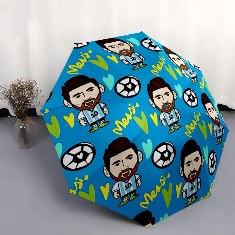 1pc Messi, Soccer Automatic Umbrella 8-Bone Design Compact Gear for Outdoor Travel, Perfect Gift for Friends or Family yy280828169