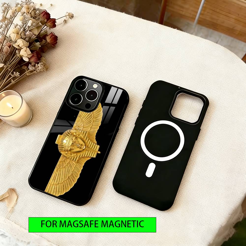 Чехол для телефона с древнеегипетскими символами для iPhone 17, 16, 15, 14, 13, 12, 11 Plus, Pro, магнитный, для беспроводной зарядки Magsafe