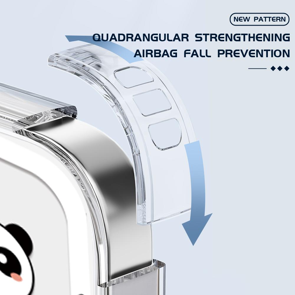 Shockproof Cartoon Pattern Soft Phone Case Full Cover Camera Transparent Protection Case for Huawei Honor iPhone Samsung Xiaomi Redmi OPPO Realme Vivo