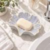 Ceramic Shell Soap Holder V-shaped Drainage Soap Organizer Ginkgo Leaf Drain Soap Dish  Jewelry