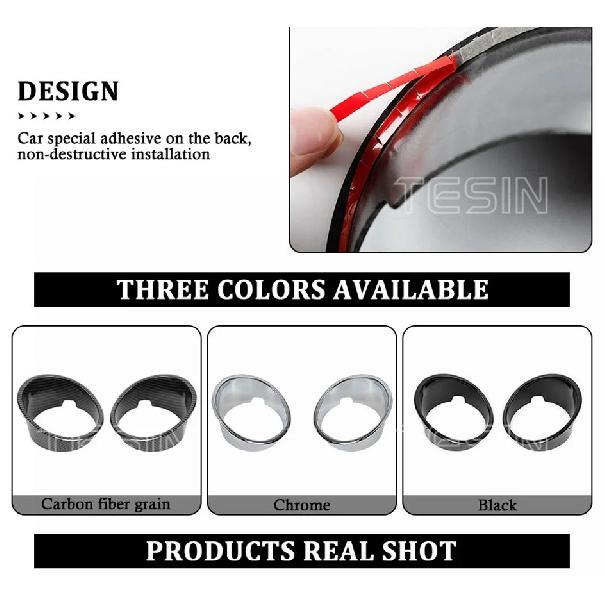 TESIN Car Front Fog Light Lamp Decoration Cover Trim Stickers For Dodge Nitro 2007 2008 2009 2010 2011 2012 Exterior Accessories