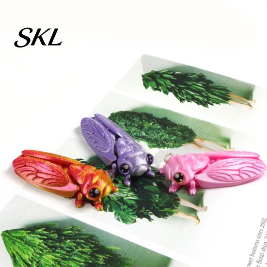 Desktop Insect Ornament 3D Printed Cicada Figurine, Realistic Model with Movable PLA Sculpture Joints, Stress Relief Fidget Toy for Kids Adults Art