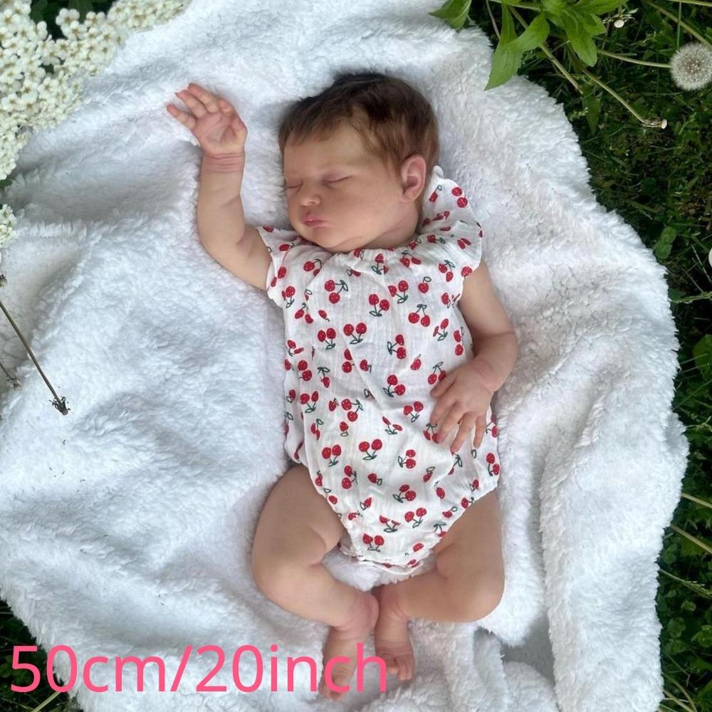 Кукла Baby Reborn 50 см 20 дюймов с видимыми венами и 3D-рисованной кожей, реалистичная мягкая силиконовая спящая новорожденная игрушка Bebe Alive Girl Bebe