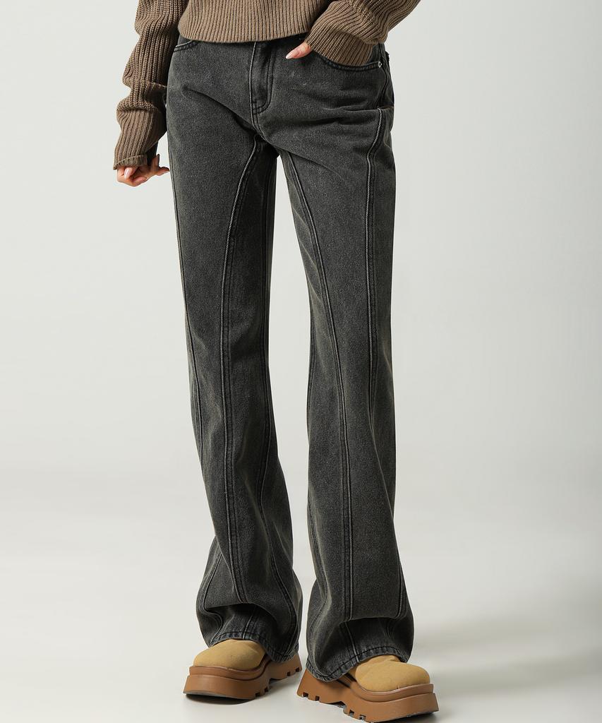 AVANDRESS Thin Bootscut Pants Vintage Blue (C Type)
