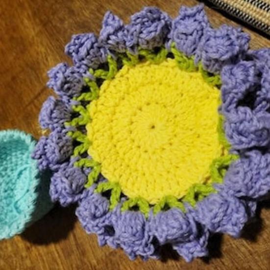 Cute Handmade Crochet Anti-scald Decorative Sheep Flower Turtle Shape Mug Coaster Household Stuffs Mug Rug