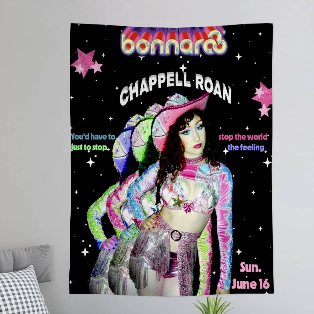 American Singer Chappell Roan Anime Tapestry Hanging Tarot Hippie Wall Rugs Dorm Home Decor