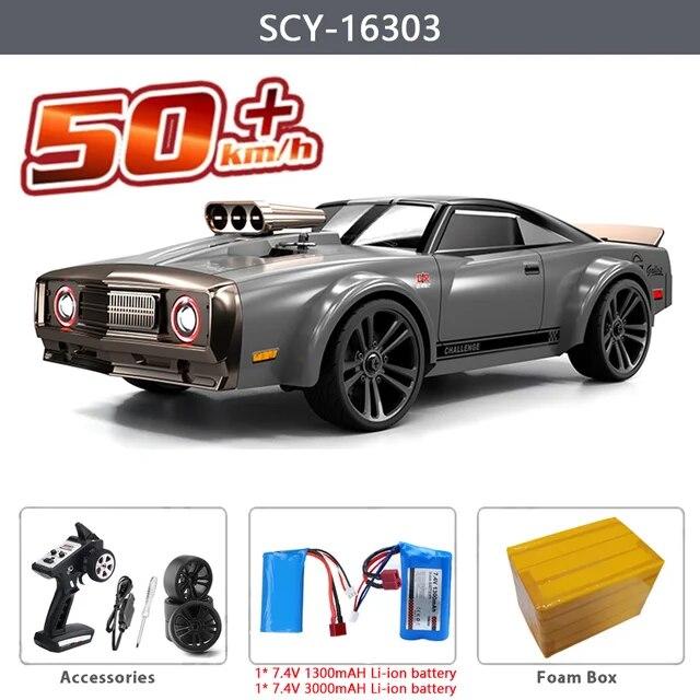 Новый полноразмерный фонарь 1:16 4WD высокоскоростная модель дрифт-кара с дистанционным управлением 50 км/ч американская игрушечная машина для мальчиков 4WD сильная светодиодная гоночная модель автомобиля в подарок
