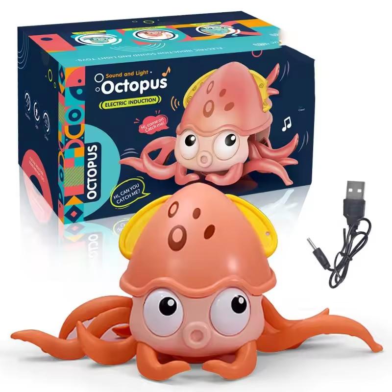Children Induction Escape Octopus Crab Crawling Toy Infant Electronic Pets Musical Playthings Learning Christmas Gift Idea Baby Toddler Moving Toy
