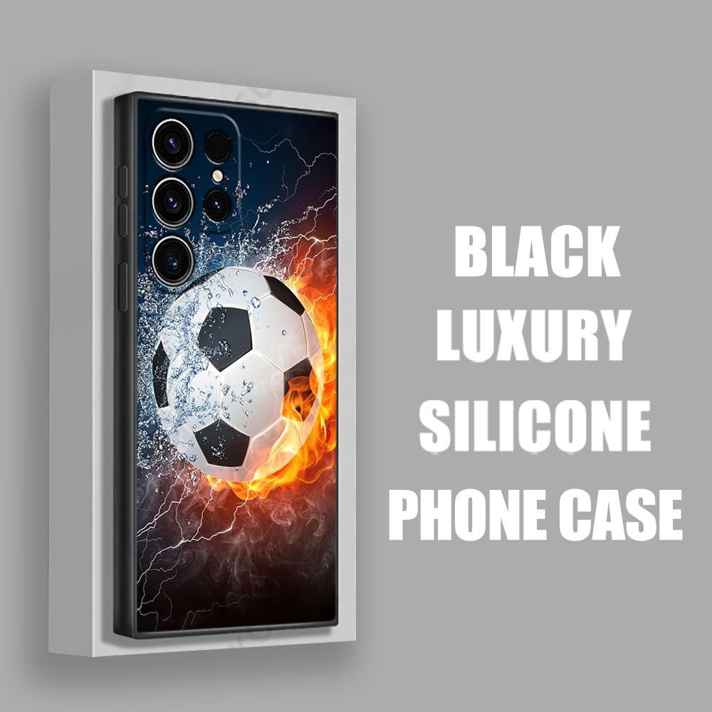 Чехол Fire Football Soccer Ball S26Ultra для Samsung Galaxy S26 S25 S24 S23 S20 S21 FE S22 Ultra Plus 5G Мягкий чехол для телефона
