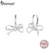 BAMOER, простые серьги-подвески из стерлингового серебра 925 пробы с бантом, классические гипоаллергенные серьги-капли для женщин, изящные ювелирные изделия
