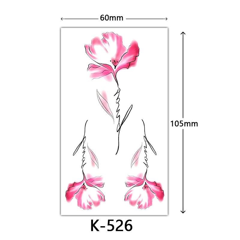 Waterproof Tattoo Stickers: English Letters, Flowers & Butterfly Sketches