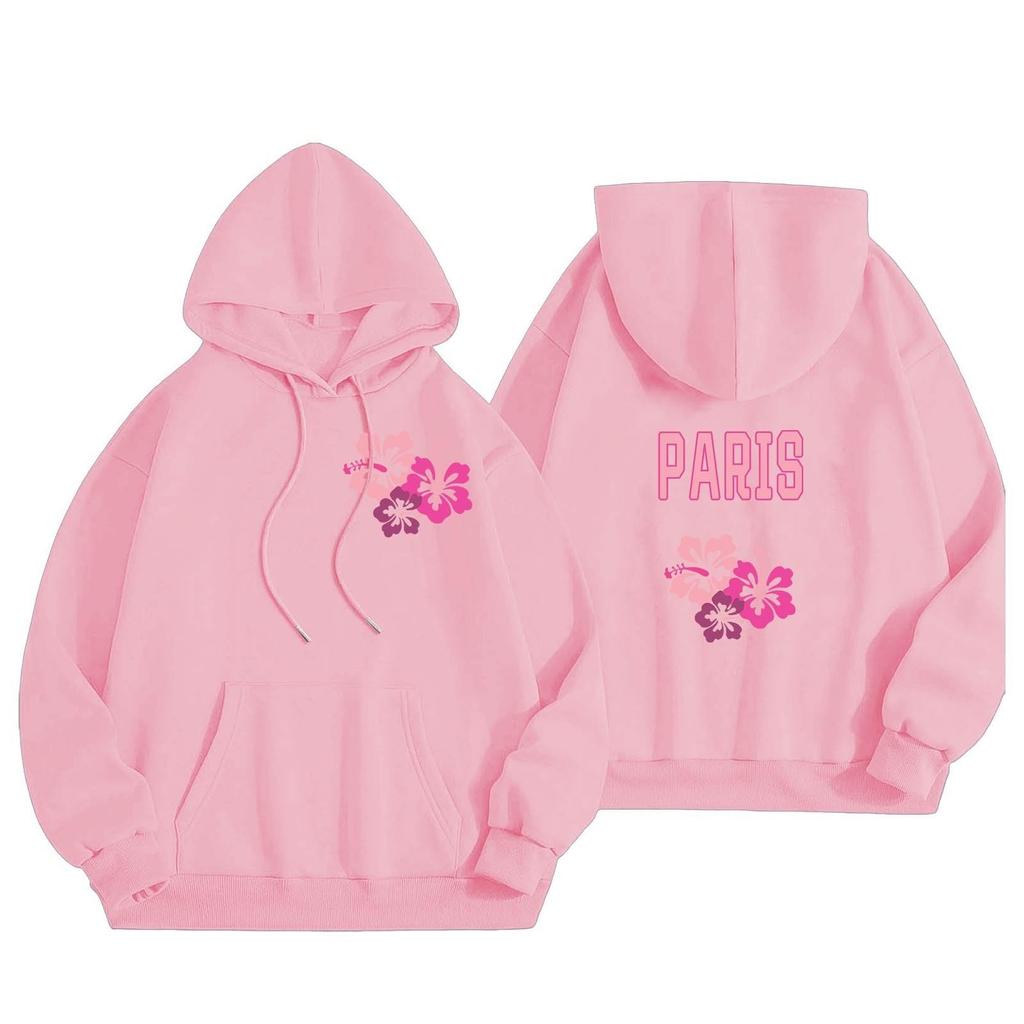 Женская спортивная рубашка с длинными рукавами, повседневная толстовка с капюшоном и карманом с надписью на шнурке