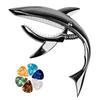 ESJNNK Capo Shark Shape Guitar Capo One Touch Guitar Capo Tast Alloy для с 6 медиаторами Прочный черный акустическая/электрическая гитара/укулеле
