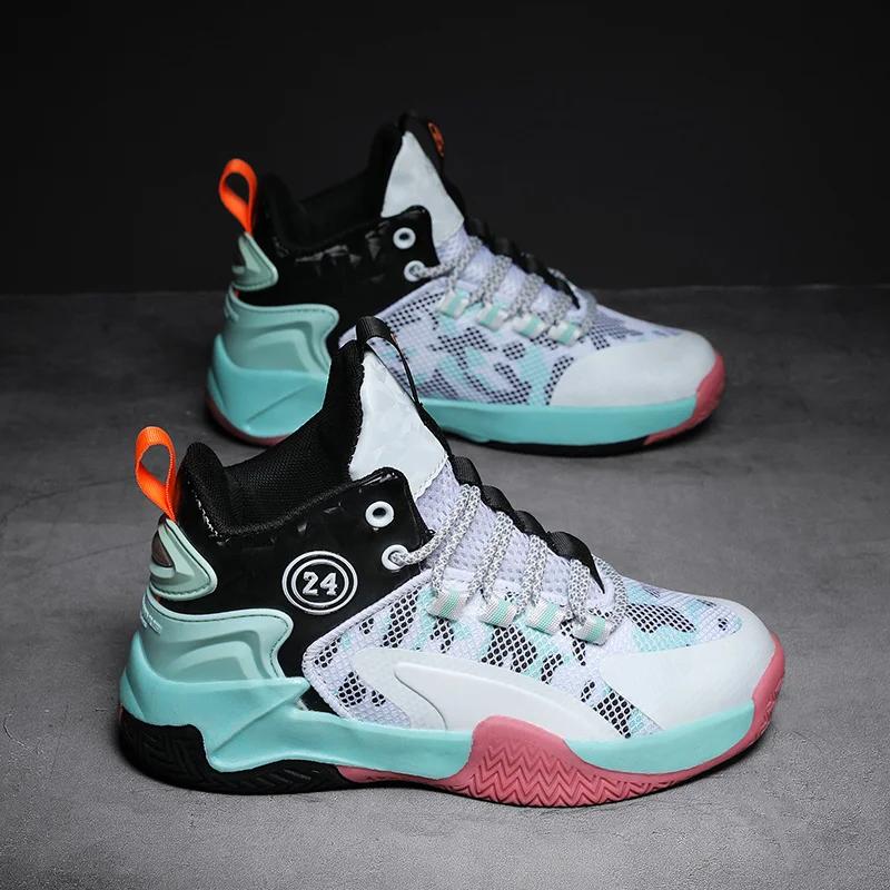 Новые универсальные кроссовки, молодежные боевые баскетбольные кроссовки, детские тренировочные кроссовки, дышащие, удобные, эластичные, детские баскетбольные кроссовки