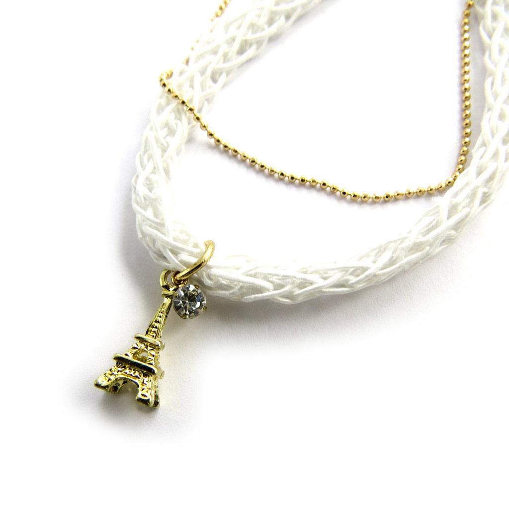 Les Trésors De Lily [N1693] - White Gold 'Eiffel Tower' Bracelet