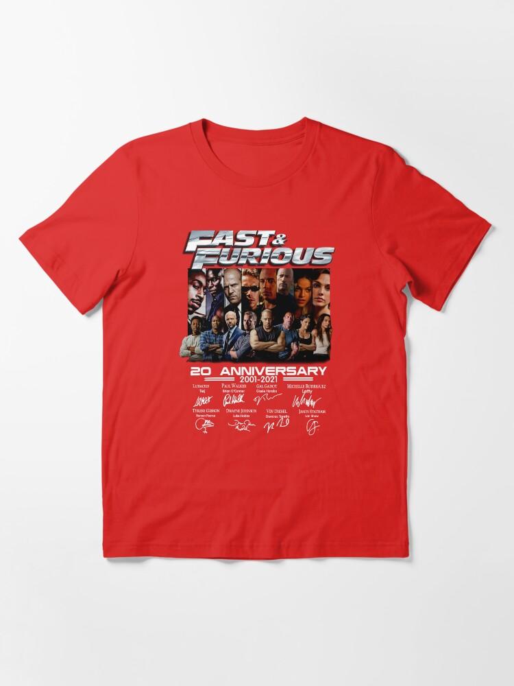 Fast & Furious Fast Furious Movie Characters with 20th Anniversary 2001 2021 Essential T-Shirt