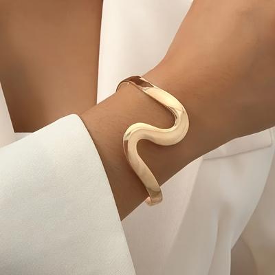 Железный открытый браслет-манжета, простой регулируемый браслет в стиле панк для повседневной носки и вечеринок