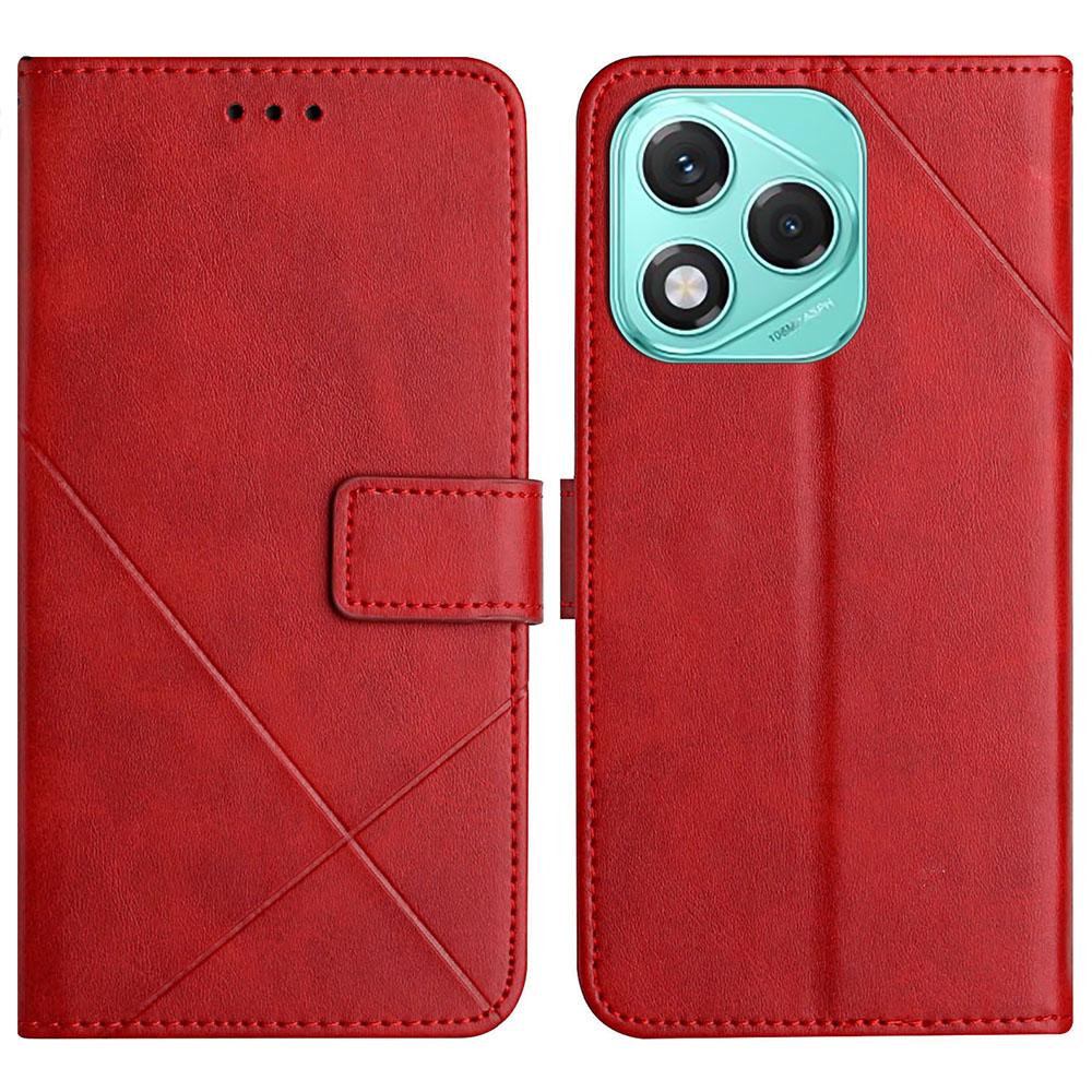 Чехол Line Pattern Wallet из кожи для Honor 400 Lite 5G с ремешком на запястье