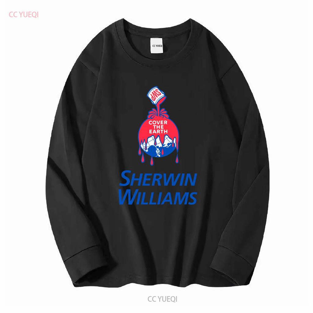 Мужская черная футболка Sherwin Williams Размер S 3XL с длинным или коротким рукавом винтажная стирка модная удобная эластичная