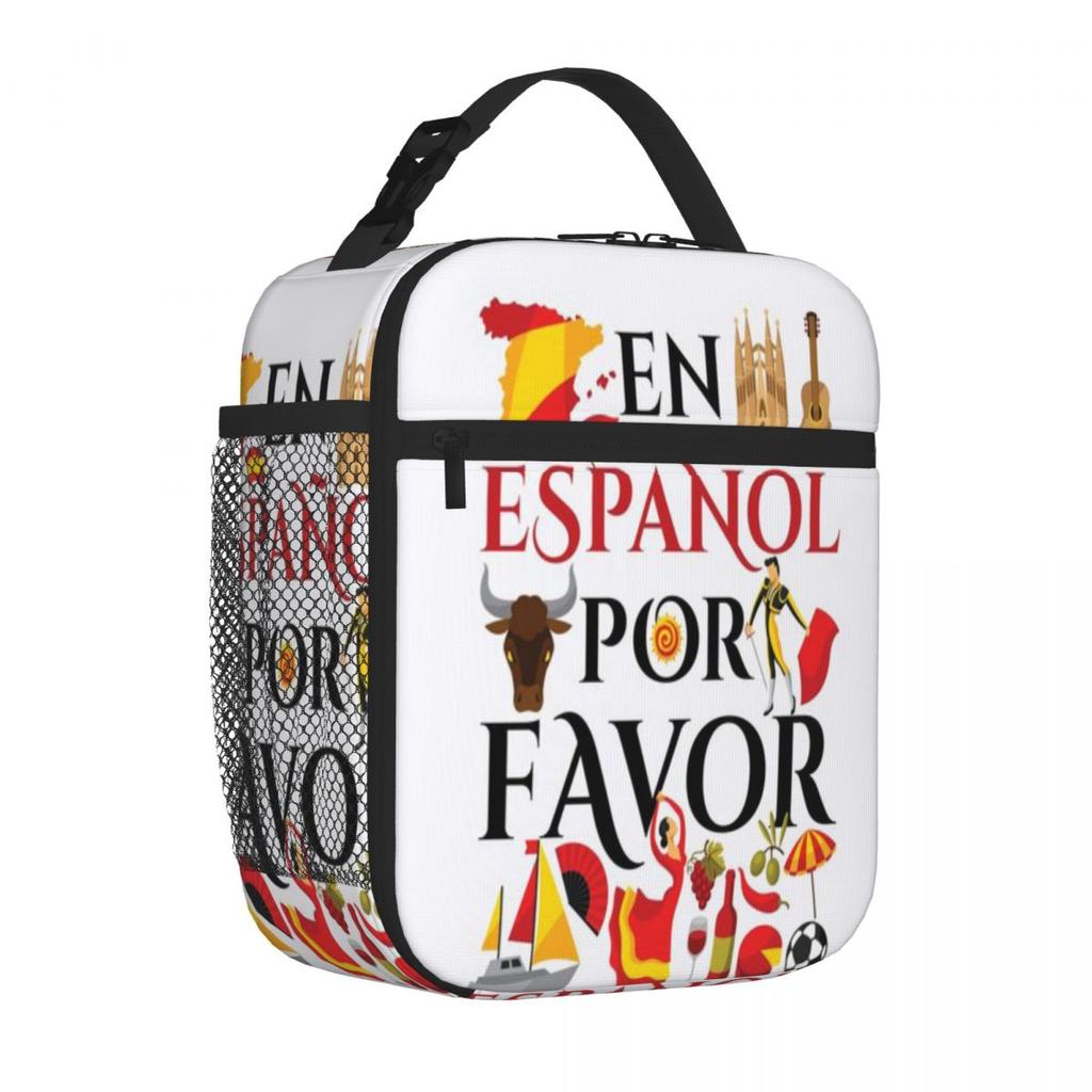 Bestselling En Espanol Por Favor Spanish Teacher All Season Reusable Lunch Bag Overnight Trip Lunch Tote