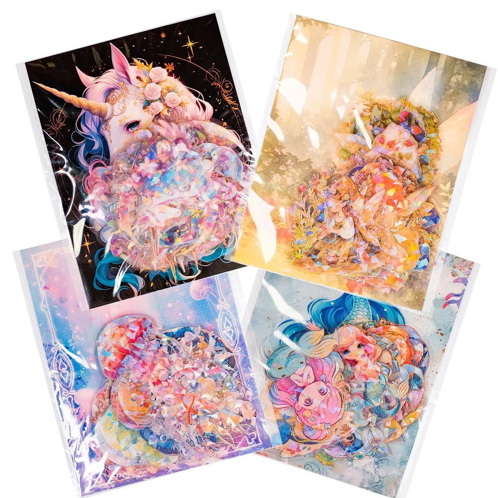 30-120 листов высококачественной серии Fairy Tale, прозрачной бронзирующей лазерной водонепроницаемой наклейки, декоративной наклейки для домашних животных