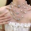 Long Length Bead Necklace Layered Sweater Necklace New Pearl Necklace  Lady Wear