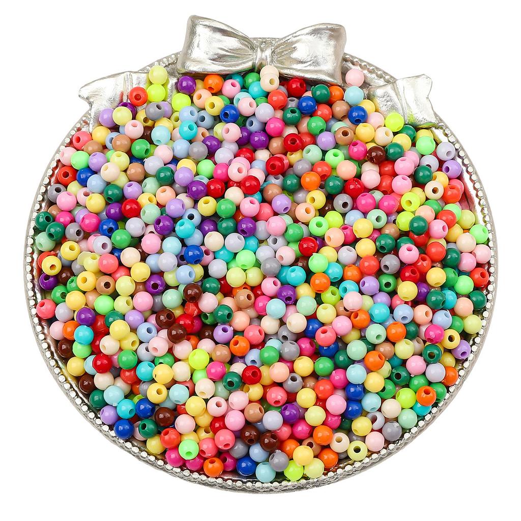 Бусины для браслета ручной работы 3/4 мм акриловые однотонные круглые бусины бусины ручная работа бусины для браслета россыпью бусины ювелирные аксессуары