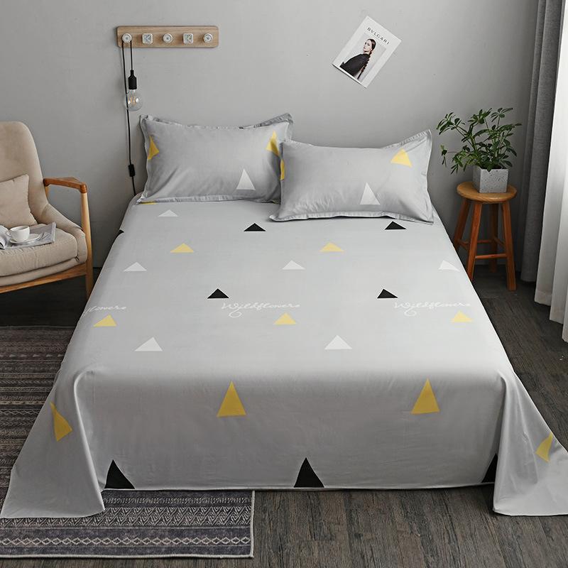 INS Style Bed Sheet One-Piece Winter 1.8m Double Bed 1.2m Student Dormitory Single Bed Minimalist Washed Cotton Quilt