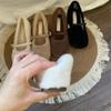 Фея ветер увеличение роста 5 см Мэри Джейн пушистые туфли женские туфли 2024 новые осенне-зимние пушистые одинарные туфли
