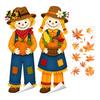 Holiday Window Art for Store Fall Clings, Autumn Scarecrow Maple Leaf Stickers, Reusable Double-Sided Pumpkin Decor Static PVC Glass Decals