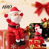 Durable PLA Plastic Gift 3D Printed Articulated Santa Claus Figurine, Movable Joints Ornament Festive Windowsill Display for Christmas, Creative