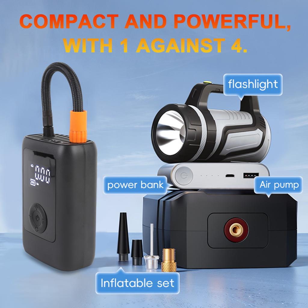 Portable Air Compressor, 4000mAh Rechargeable Tire Inflator with Auto Shut Off and LED Flashlight, 153 PSI Cordless