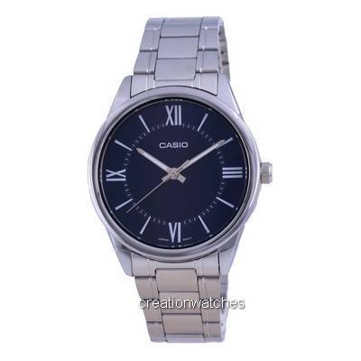 Восстановленные Мужские часы Casio MTP-V005D-2B5 MTPV005D-2, аналоговые кварцевые, с синим циферблатом, из нержавеющей стали