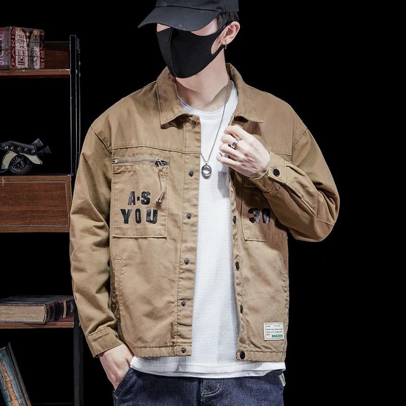 Мужская рабочая одежда рубашки с длинным рукавом хлопковые повседневные свободные красивые универсальные мужские карго стираные большие карманы тканые рубашки куртки