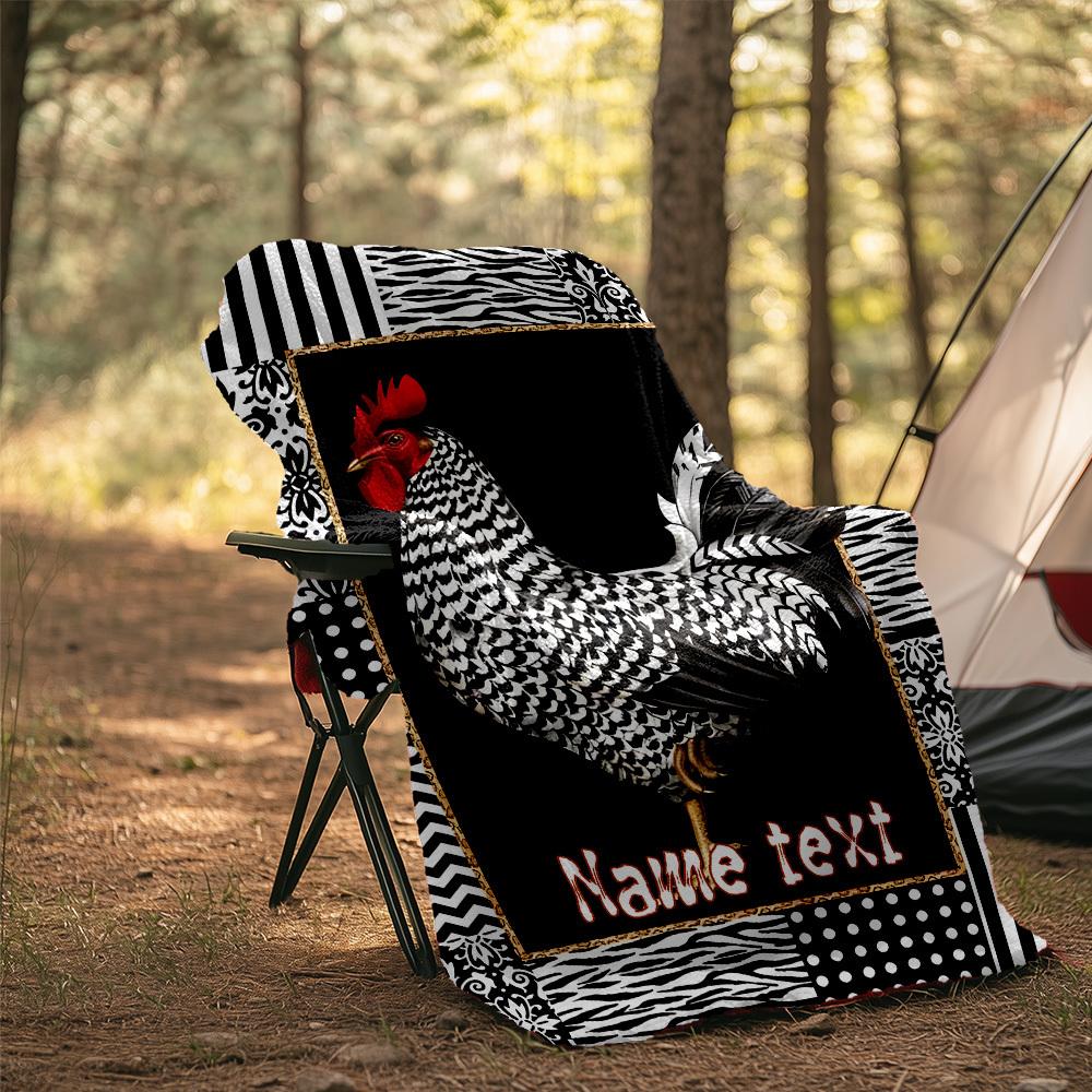 Rooster Customize Your Name Outdoor Blanket Cozy Soft Lightweight Allseason Multipurpose Throw For Travel Camping Picnics Sofas Offices Beds Living