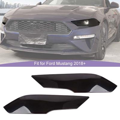 Автомобильные передние фары лампы украшения крышки ABS украшения для Ford Mustang 2018 Up внешние аксессуары, матовый черный