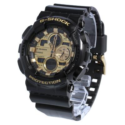 CASIO G-SHOCK GSHOCK GA-140GB-1A1 ( GA 140GB 1A1 GA-140GB GA-140 GA140 ) Кричащие цвета Черный Золотой Ана-Цифровые Наручные Часы Для Мужчин