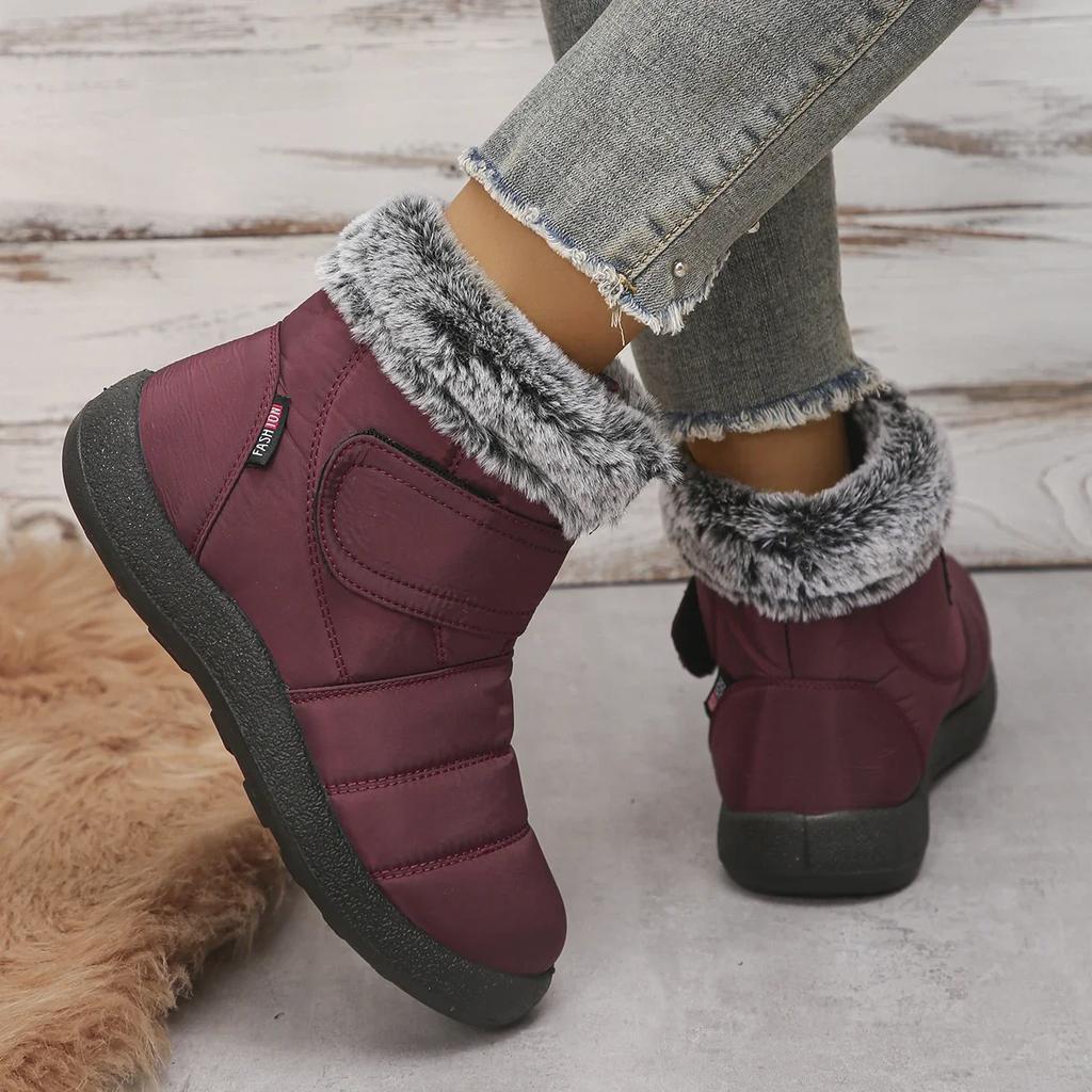 Fashion New Winter Warm Women's Snow Boots Waterproof Warm Plush Cotton Shoes Woman Lightweight Fashion Faux Fur Ankle Boots Plus Size