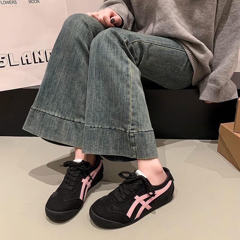 Женские кроссовки Forrest Gump 2025 новая летняя тонкая розовая обувь на плоской подошве, универсальные маленькие белые повседневные спортивные туфли для моральной подготовки