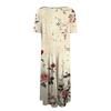 Women's Loose Casual And Fashionable Round Neck Short Sleeved Printed Mid Length Dress