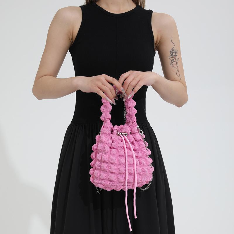 Милая свежая сумка-пузырь, модная новая стильная плиссированная сумка через плечо, индивидуальная сумка Ins Bucket для женщин